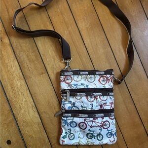 Never been used LeSportsac Bicycle Print Crossbody Bag